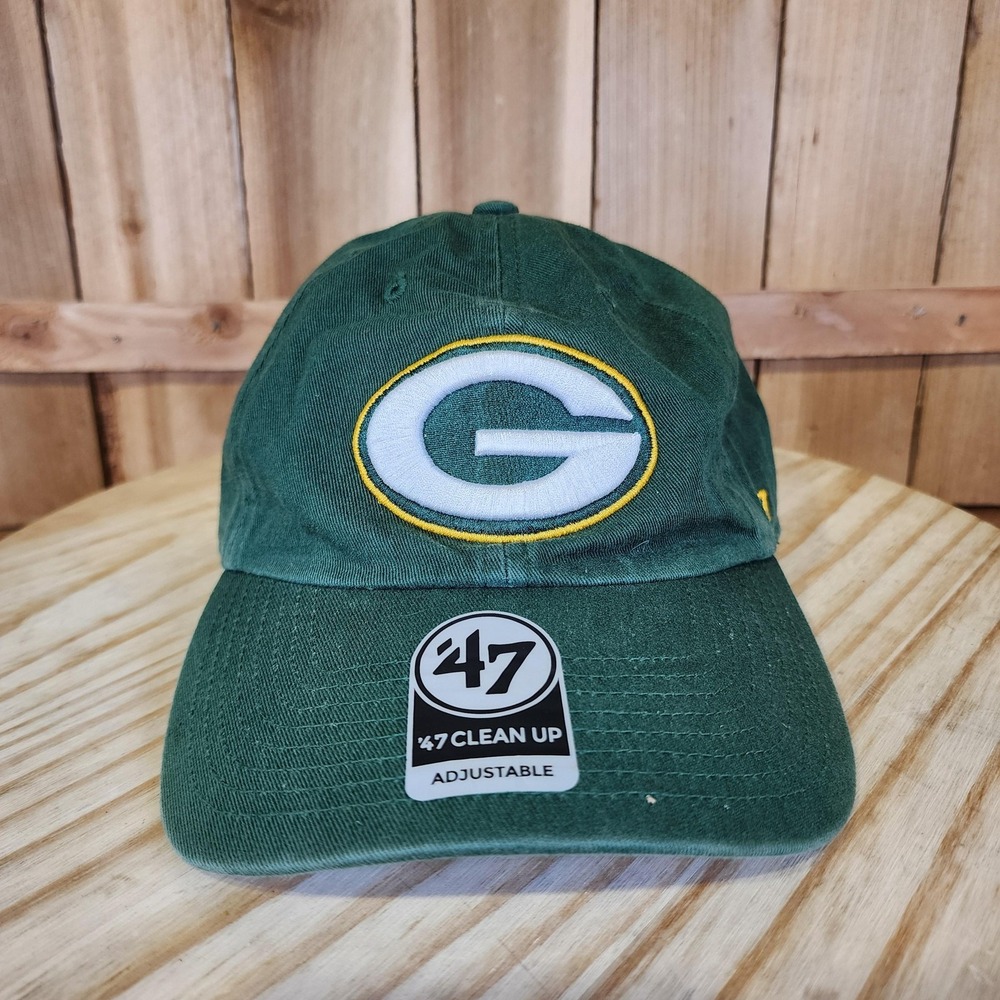Green Bay Packers Hat Cap Strap Back Mens One Size Green NFL Football '47